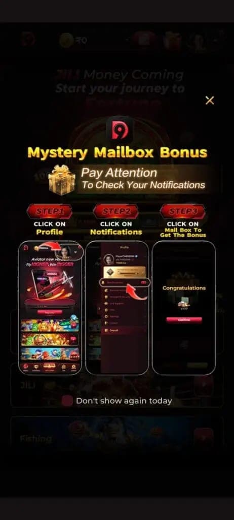 IND9 Game mystery mailbox bonus three-step claim guide on the IND9 app